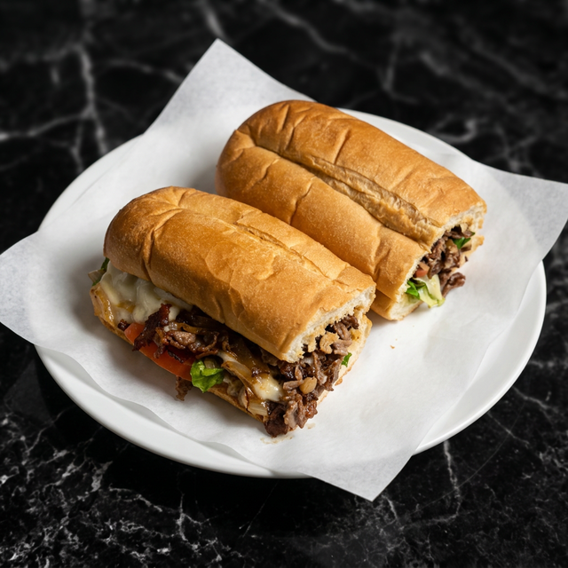8" Garlic Steak & Cheese.
